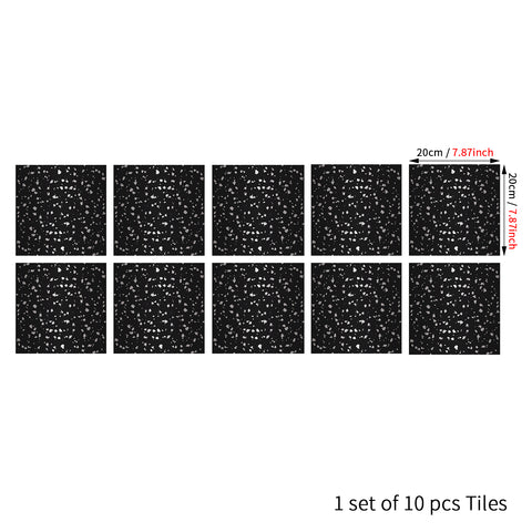 Black background silver star: mysterious starry sky tile stickers