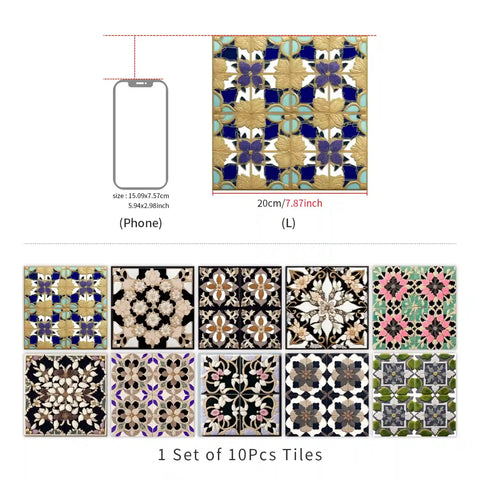 Colorful floral tile stickers, light up the beauty of space