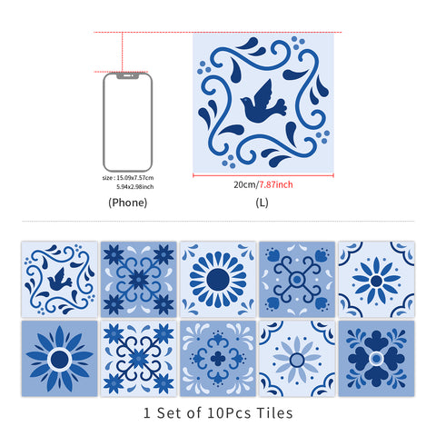 Blue and white classic: the eternal charm of tile stickers