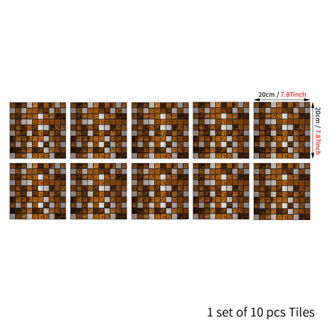 Silver Brown Wood Grain: Warm Countryside Tile Sticker