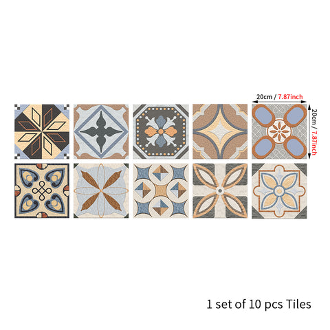 Retro color: nostalgic style of tile stickers