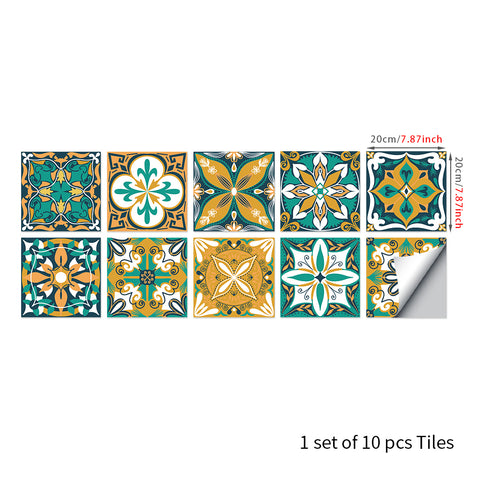 Fresh yellow-green tone: the retro vitality of tile stickers