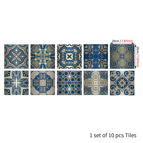 Elegant blue: blue and white classical tile stickers