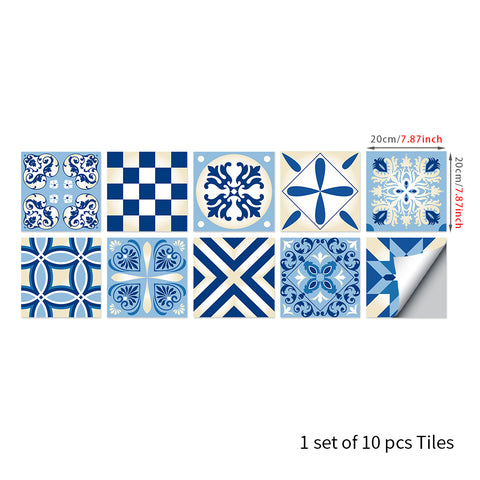 Fresh blue and white: the simple beauty of tile stickers