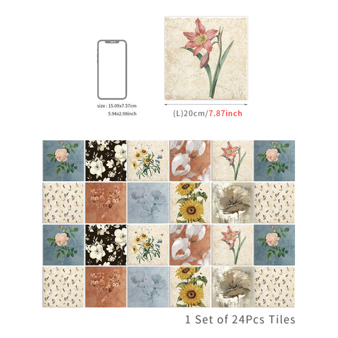 Floral art tile stickers: bring natural beauty to the space