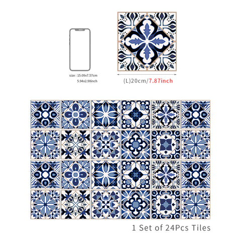 Blue and white classic tile stickers: interpreting the eternal elegance