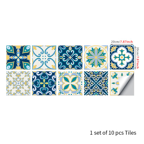 Fresh blue and yellow: the artistic vitality of tile stickers