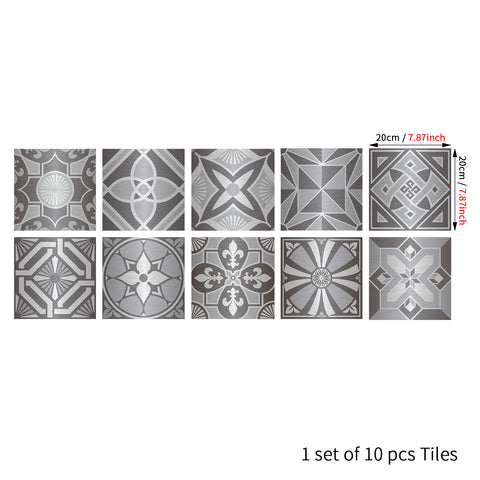 Silver-white radiation: modern tile sticker with geometric lines