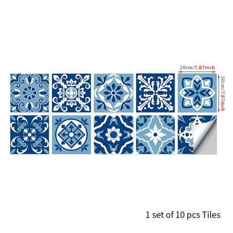 Quiet blue and white rhyme: the classic style of tile stickers