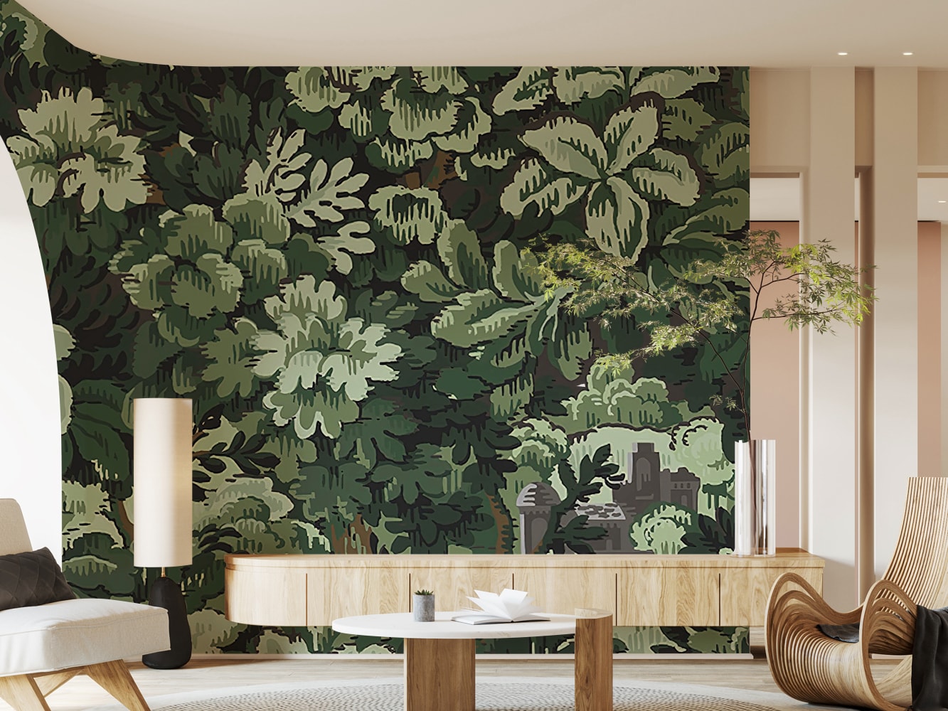 nature forest wallpaper for living room