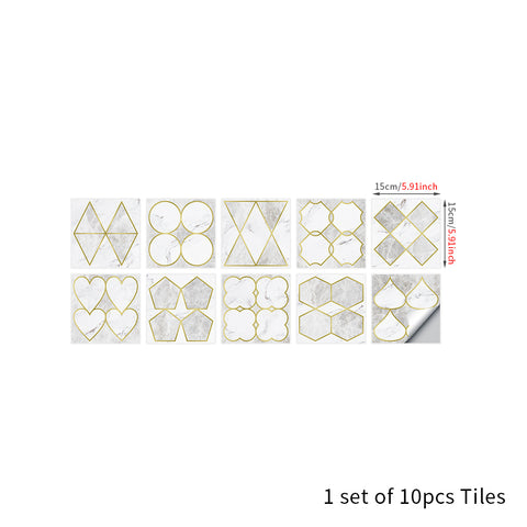 The golden and white tone of the tile sticker is noble and elegant