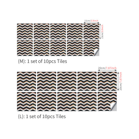 Black and Brown Wavy Line Stone Texture Wallpaper Tiles Stickers Peel and Stick
