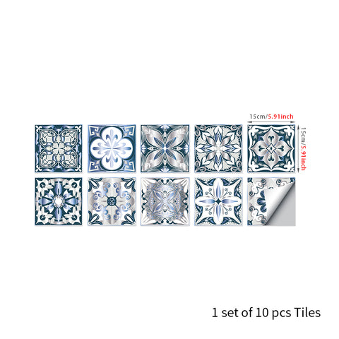 Fresh blue and white: the elegant beauty of tile stickers