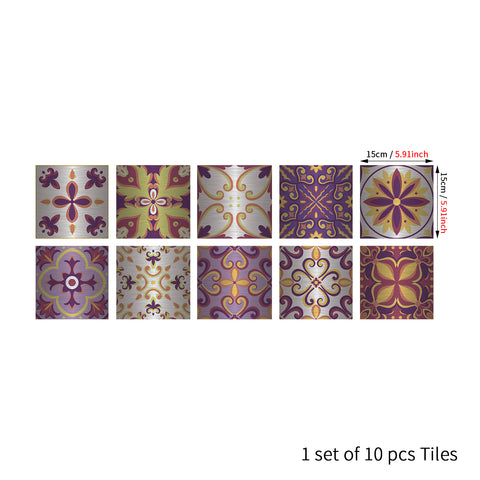 Romantic vortex: a dreamy tile sticker with pink, purple and yellow as the base tone