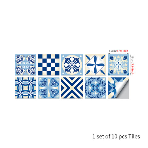 Fresh blue and white: the simple beauty of tile stickers