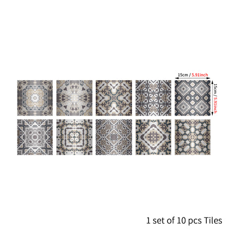 Gray-white rhythm: art tile sticker with irregular patterns