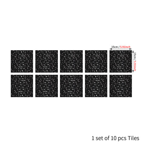 Black background silver star: mysterious starry sky tile stickers