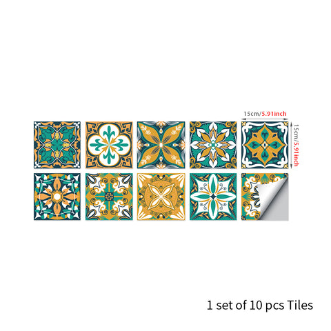 Fresh yellow-green tone: the retro vitality of tile stickers