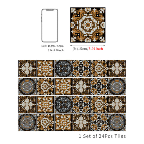 Retro brown-tone tile stickers: interpreting the beauty of classic art