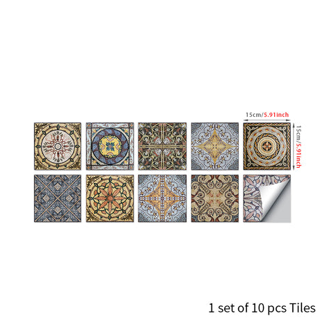 Retro colorful tones: the classical charm of tile stickers