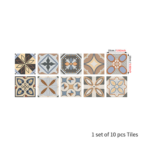 Retro color: nostalgic style of tile stickers