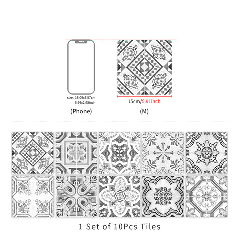 Classic black and white: the eternal beauty of tile stickers