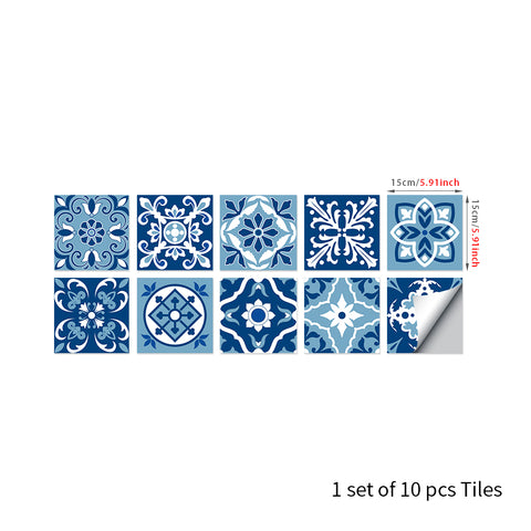 Quiet blue and white rhyme: the classic style of tile stickers