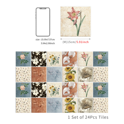 Floral art tile stickers: bring natural beauty to the space