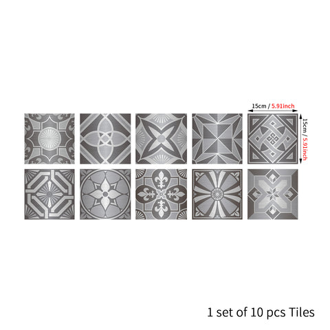 Silver-white radiation: modern tile sticker with geometric lines