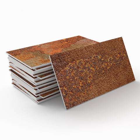 Warm Brown and Orange Stone Tile Stickers Rustic Rock Wallpapers 24Pcs