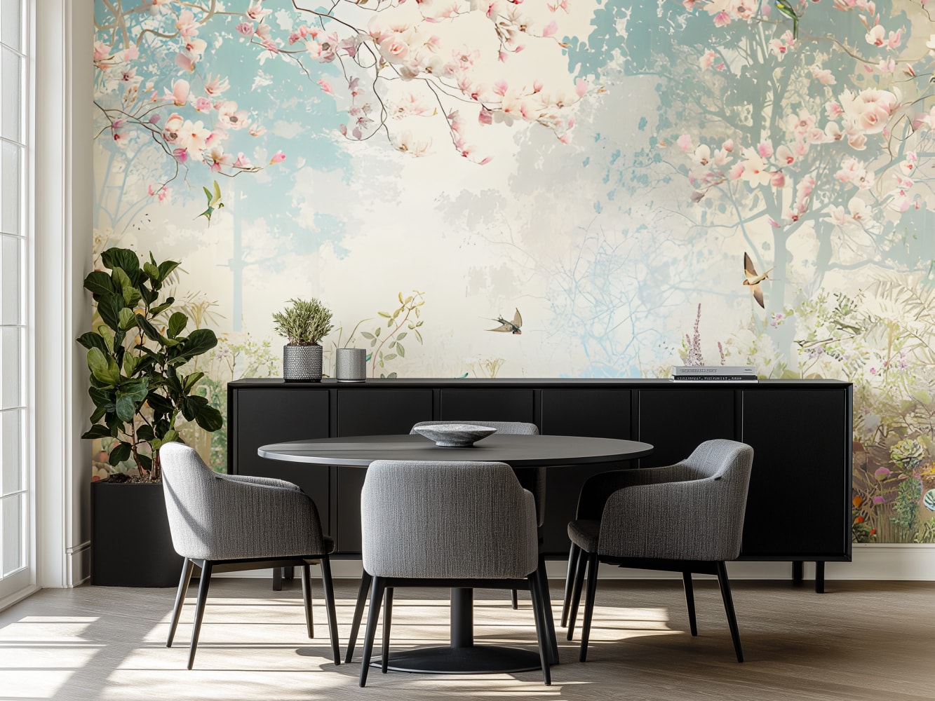 wallpaper forest for diningroom