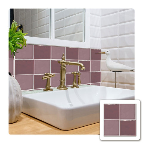 Casar Red Provence Wall Stickers Easy DIY Peel & Stick, Waterproof Backsplash Tiles  for Kithcen Bathroom