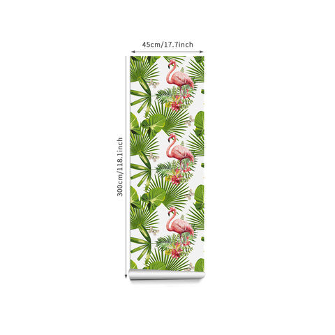 Tropical Flamingo Forest Wallpaper - Vivid Pink Flamingos Amidst Lush Green Foliage