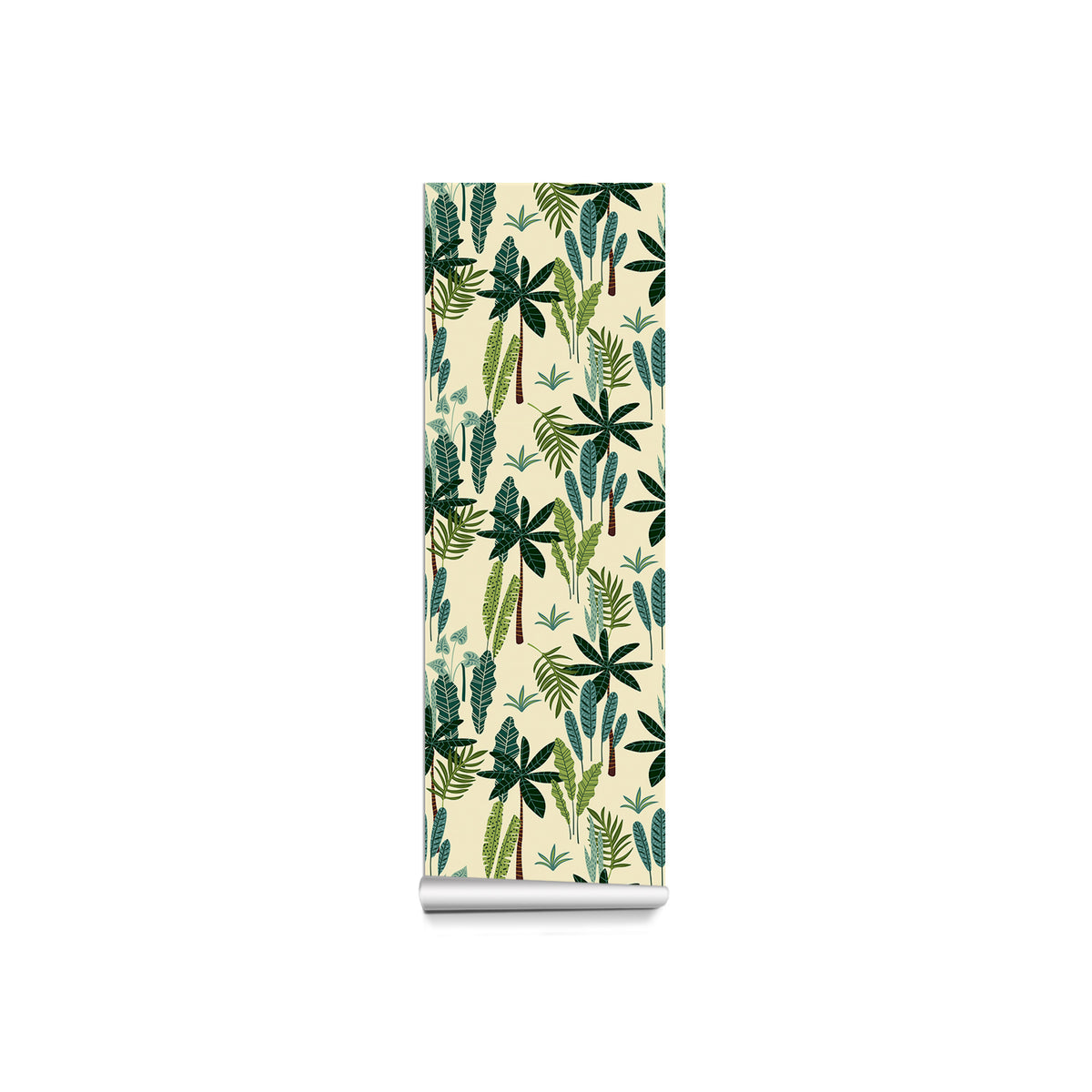 Tropical Foliage Forest Wallpaper - Harmonious Blend of Deep Green Leaves and Natural Textures