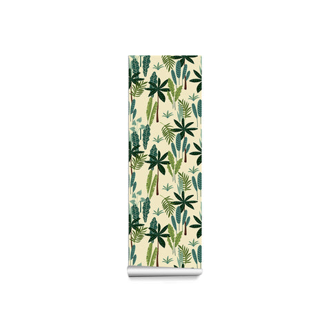 Tropical Foliage Forest Wallpaper - Harmonious Blend of Deep Green Leaves and Natural Textures