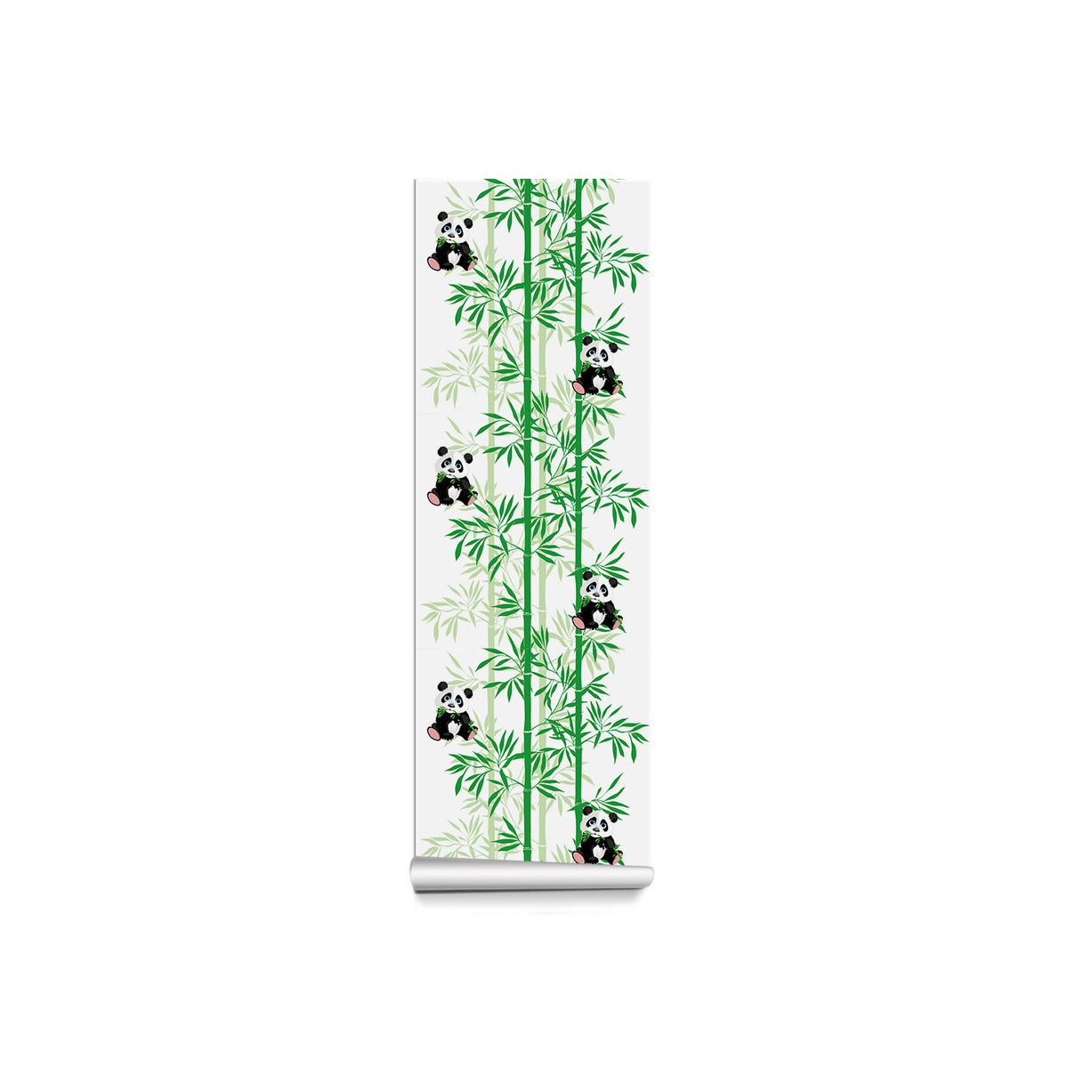 Adorable Panda Forest Wallpaper - Fresh Green Bamboo and Playful Pandas in a Cheerful Design