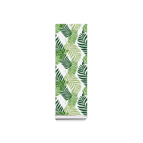 Tropical Green Forest Wallpaper - Interwoven Layers of Greenery in a Natural Design