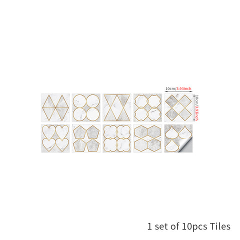 The golden and white tone of the tile sticker is noble and elegant