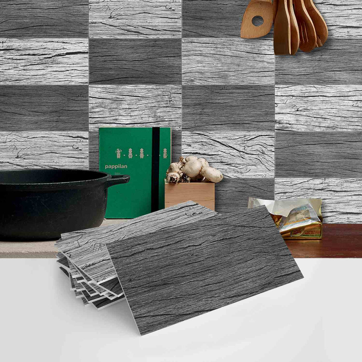 European PE Foam Tile Stickers with Matte Texture Easy to Clean and Remove for Kitchen Backsplash Bathroom Walls DIY Home Decor and Stair Steps