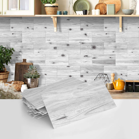 Wood Grain Adhesive Tiles Waterproof Self-Adhesive Wall Tiles for Kitchen Bathroom Staircase Home Decoration