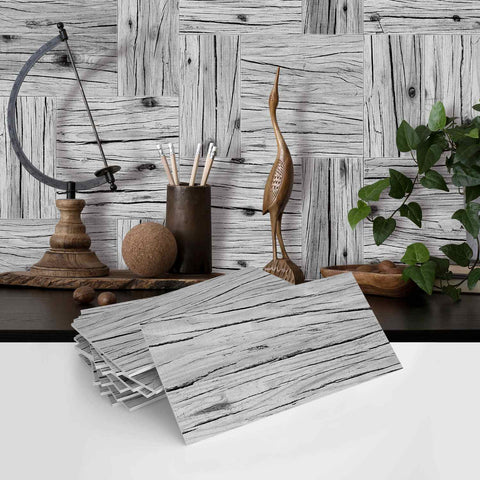 Wood Grain Tile Stickers Self-Adhesive Waterproof Wall Tiles for Kitchen Bathroom Staircase Home Decoration