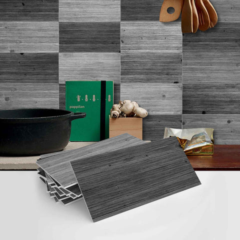 Wood Grain Stickers Waterproof Self-Adhesive Wall Tiles for Kitchen Bathroom Staircase Home Decoration DIY