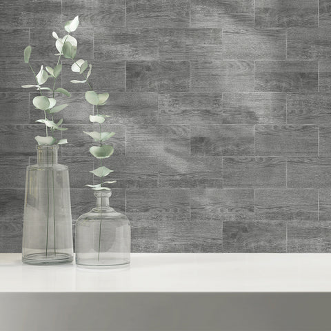 Modern Grey Wood Effect Wallpaper - Durable and Stylish