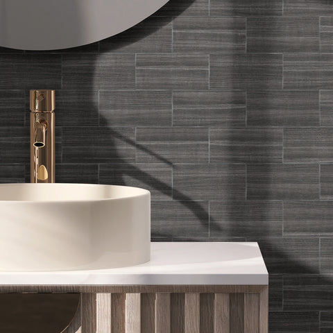 Modern Grey Wood Wallpaper for Bathroom