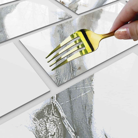 Grey and brown ink Marble Peel and Stick FLoor Tile Stickers Bathroom Self Adhesive