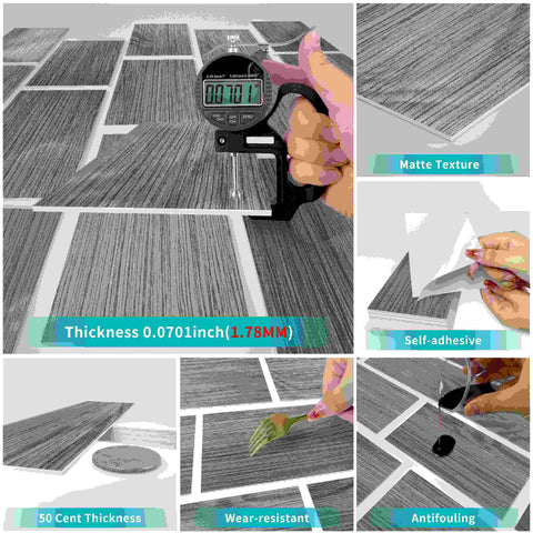 Self-Adhesive Tile Stickers for Bathroom and Kitchen, Waterproof and Retro Design for Easy DIY Home Decoration