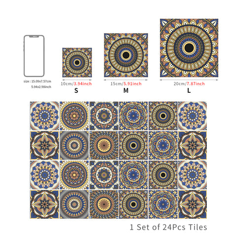 Mandala art tile stickers: a harmonious symphony of colors and patterns