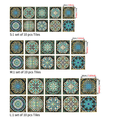 Mysterious blue and gold tone: the exotic style of tile stickers