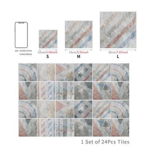 Festive Red and White Tiles Creative tile stickers