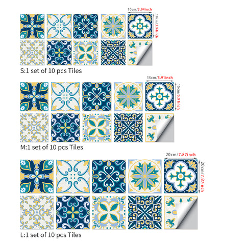 Fresh blue and yellow: the artistic vitality of tile stickers